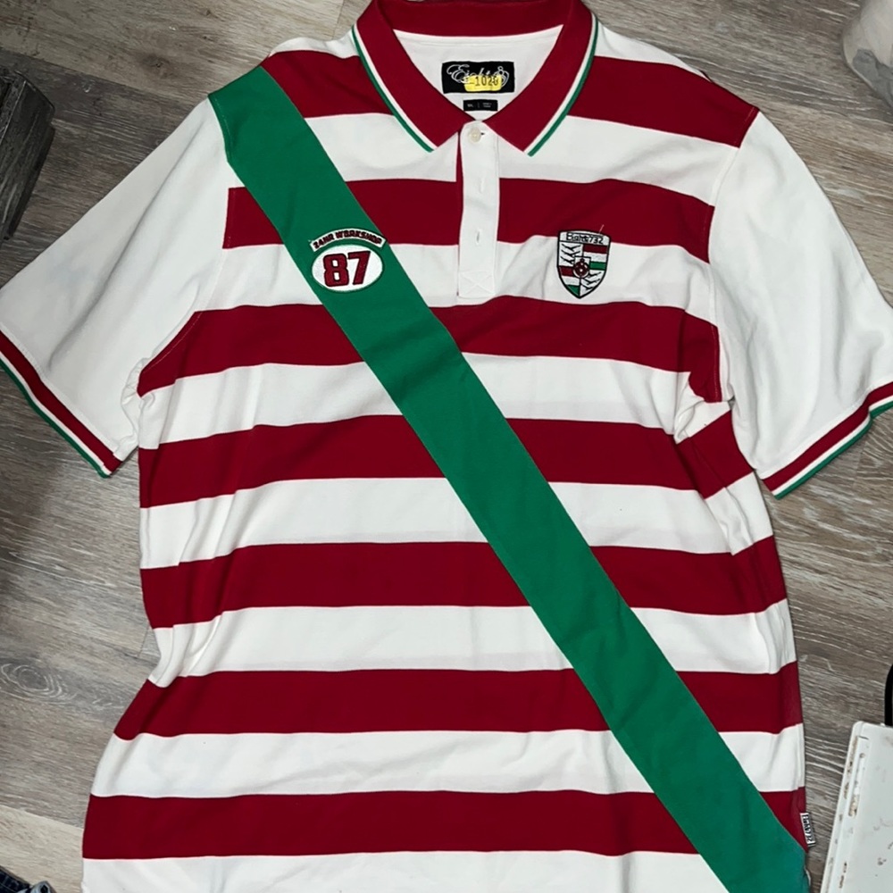 Eighty732 Polo 5XL red green white no stains NOT NEW